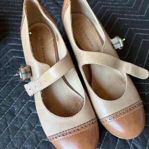 5th Avenue Tan and Brown Heels with Elegant Strap